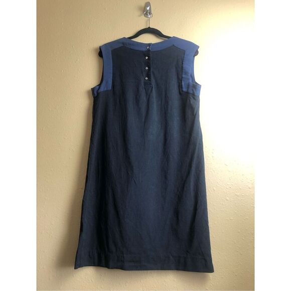 Lacoste black and blue silk sleeveless dress Size 42 - Picture 5 of 11